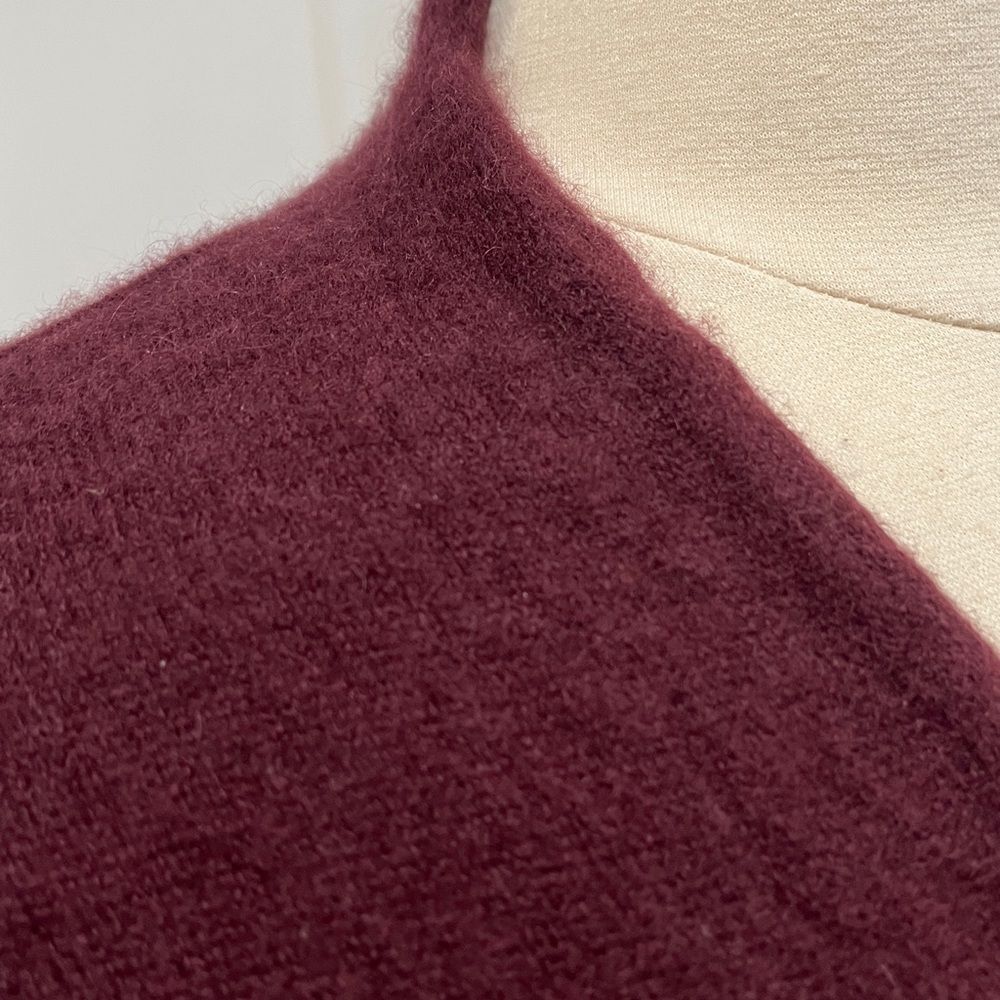 41 Hawthorne 100% Cashmere Leena Draped Maroon Cardigan Size Large - Picture 4 of 16